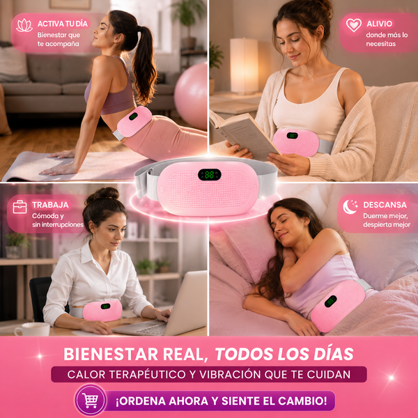 Cinturón Térmico Masajeador - Alivia Dolores Menstruales
