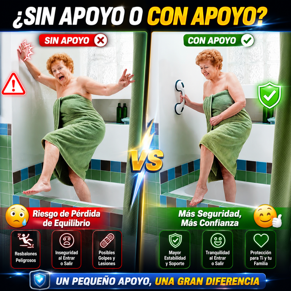 Barra con ventosas de seguridad para baños/duchas - Mayor seguridad para quienes mas amas