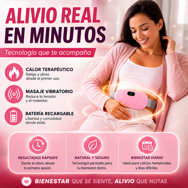Cinturón Térmico Masajeador - Alivia Dolores Menstruales